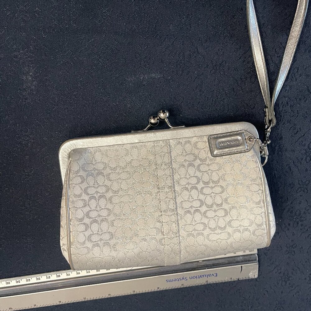 Coach siver wristlet